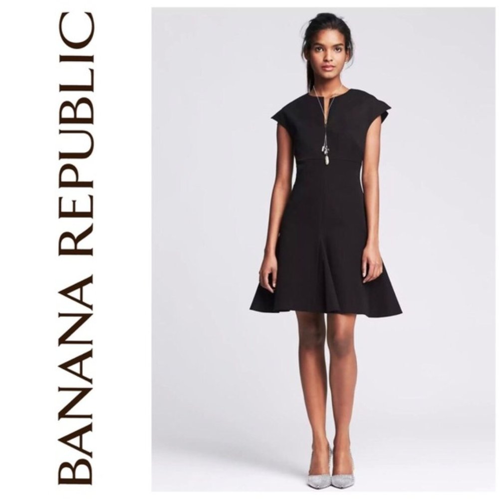 Banana Republic Fit & Flair Flounce Hem Dress